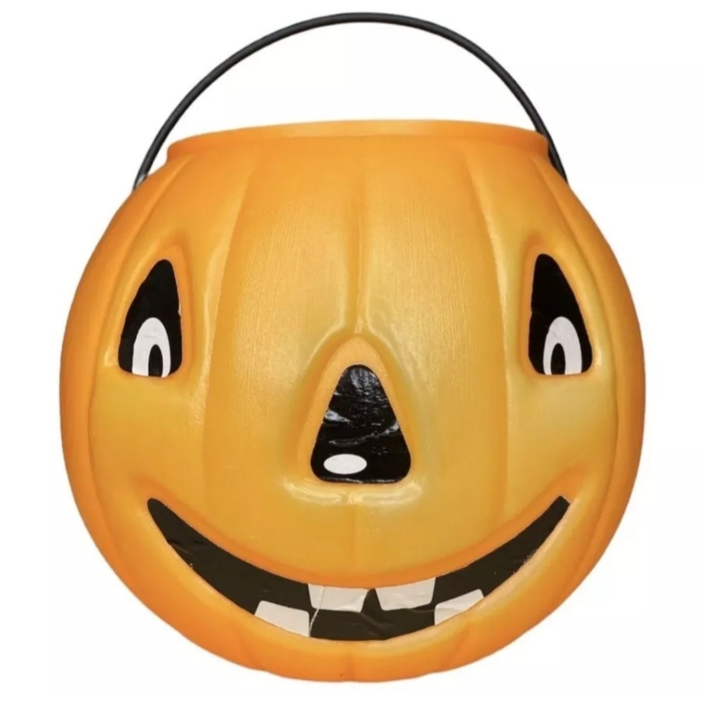 Vtg 80s Come Play Pumpkin Jack-O-Lantern Trick Or Treat Halloween Bucket